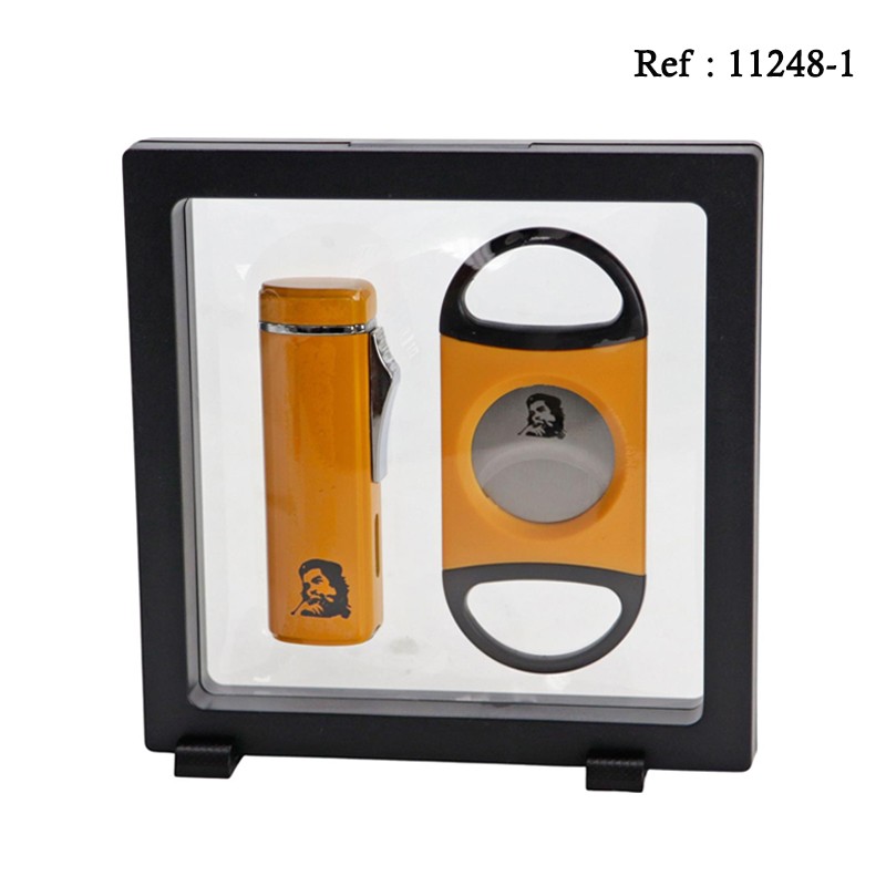 Triple Jet lighter set + cigar cutter CHE