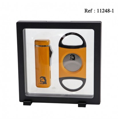 Triple Jet lighter set + cigar cutter CHE