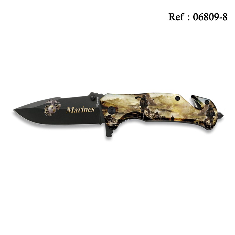 Knife 8 cm FOS Marines with clip