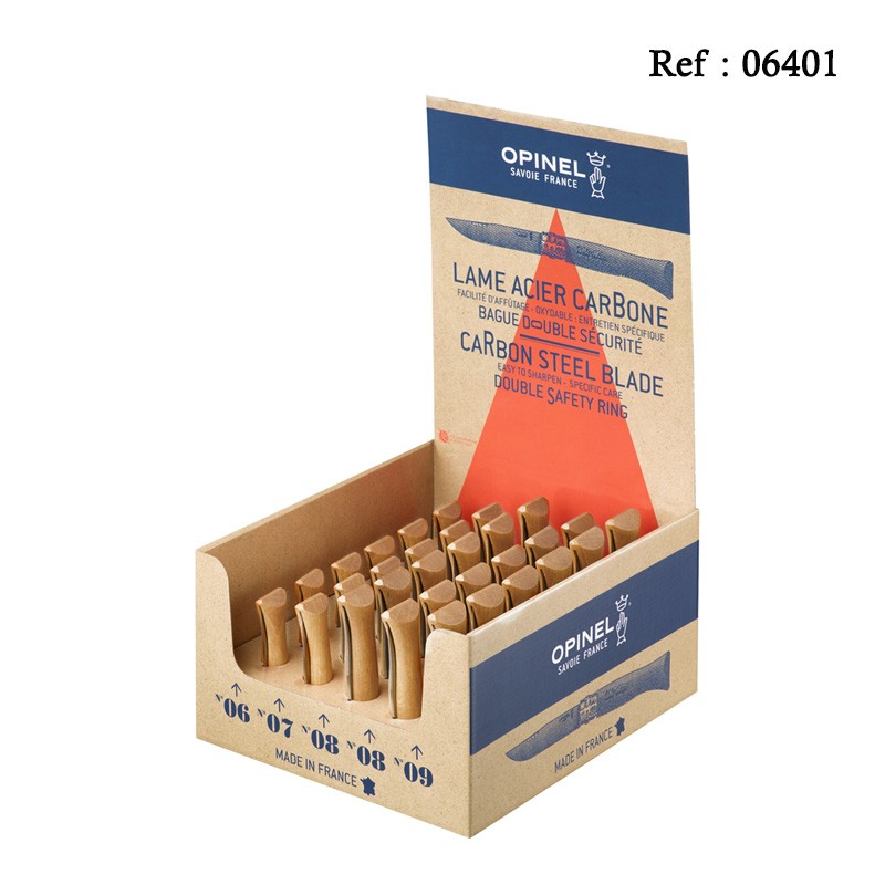 Couteau OPINEL Présentoir de 30 pcs carbone ass