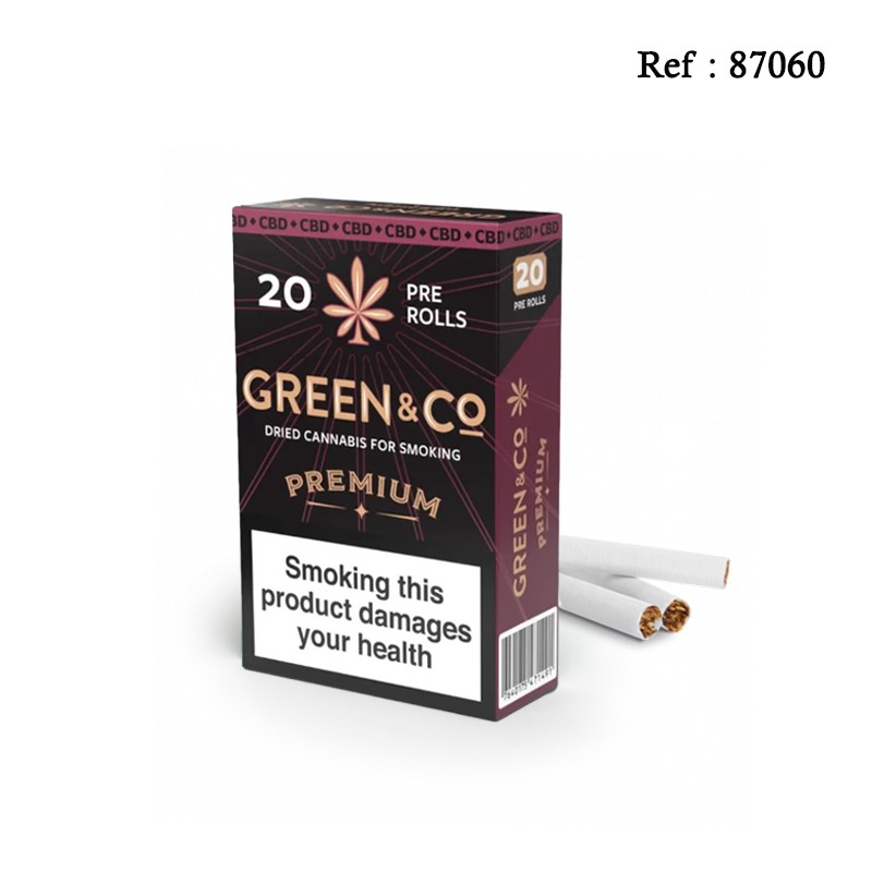 Pre-rolls Premium CBD GREEN & Co - paquet of 20pre-rolls