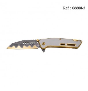 Knife THIRD Steel 3D Damascus Gold 11.5cm, Stainless steel