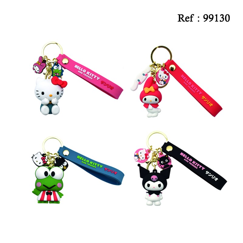 Porte-clés/bijou de sac Hello Kitty & Friends lot de 4