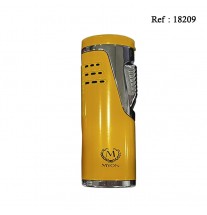 Briquet MYON Double Jet Jaune, avec emporte pièce