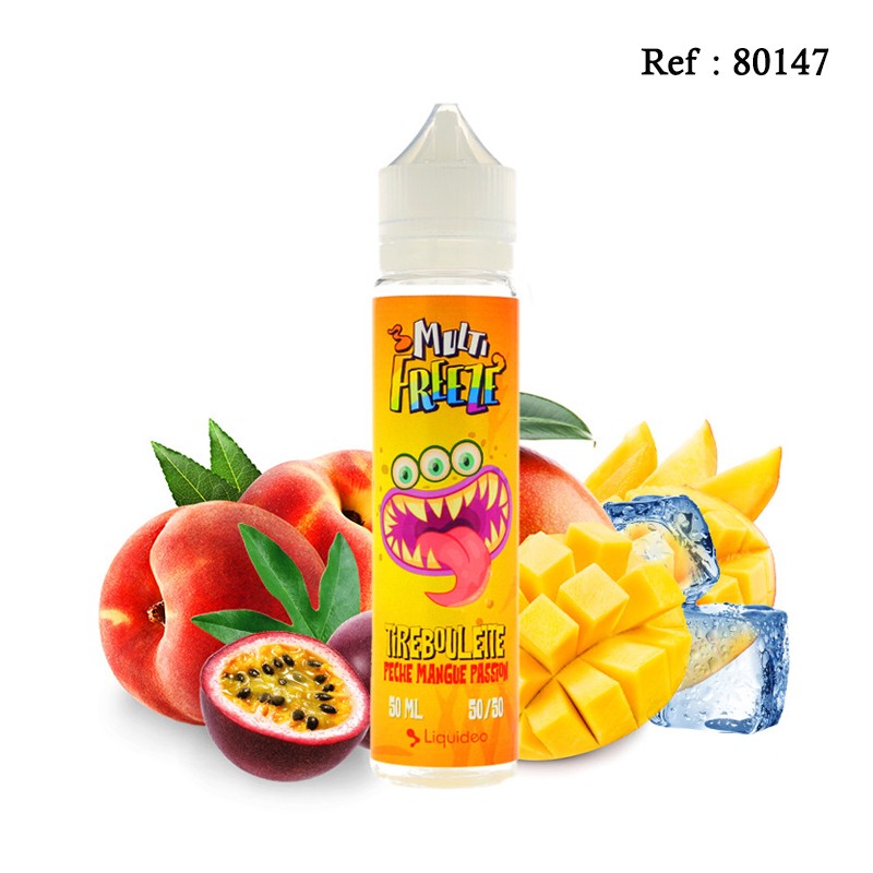 E-liquide Tireboulette Pêche Mangue Passion FREEZE Liquideo 50 mL