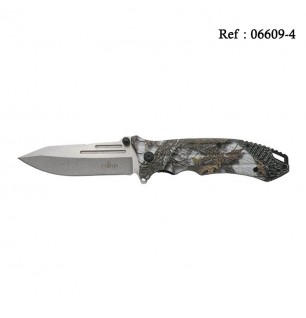 Couteau THIRD Camouflage, lame 9 cm avec clip ceinture