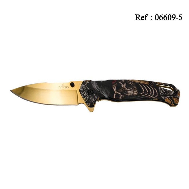 Knife THIRD Squelette  8.5cm, Stainless Stell, with clip