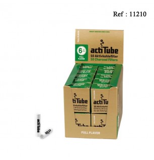 Filtres ActiTube Extra Slim 6 mm pour cigarette,display de 20 boîtes