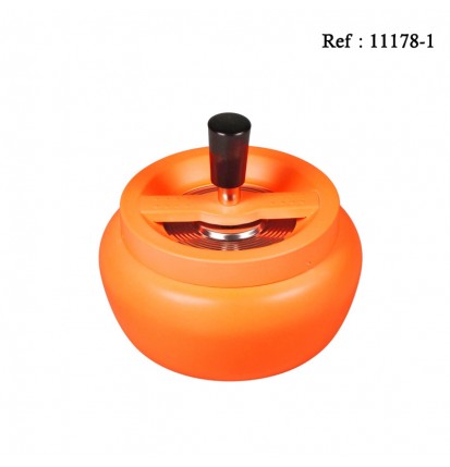 spinning ashtray bellied neon orange mat Ø 13 cm