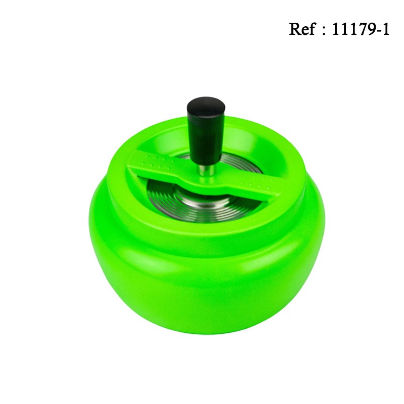 Cendrier poussoir Vert Fluo Mat Ø 13 cm