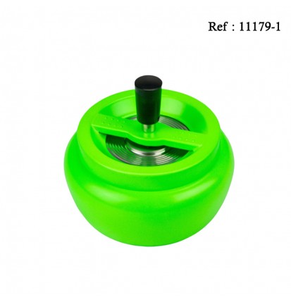 Cendrier poussoir Vert Fluo Mat Ø 13 cm