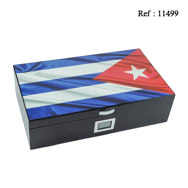 Cave Drapeau Cuba pour 30-40 cigares, 380 x 220 x 100