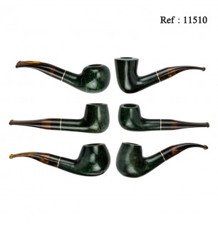 Pipe Jean Claude Verte ass. embout écaille tortue, Lot de 6