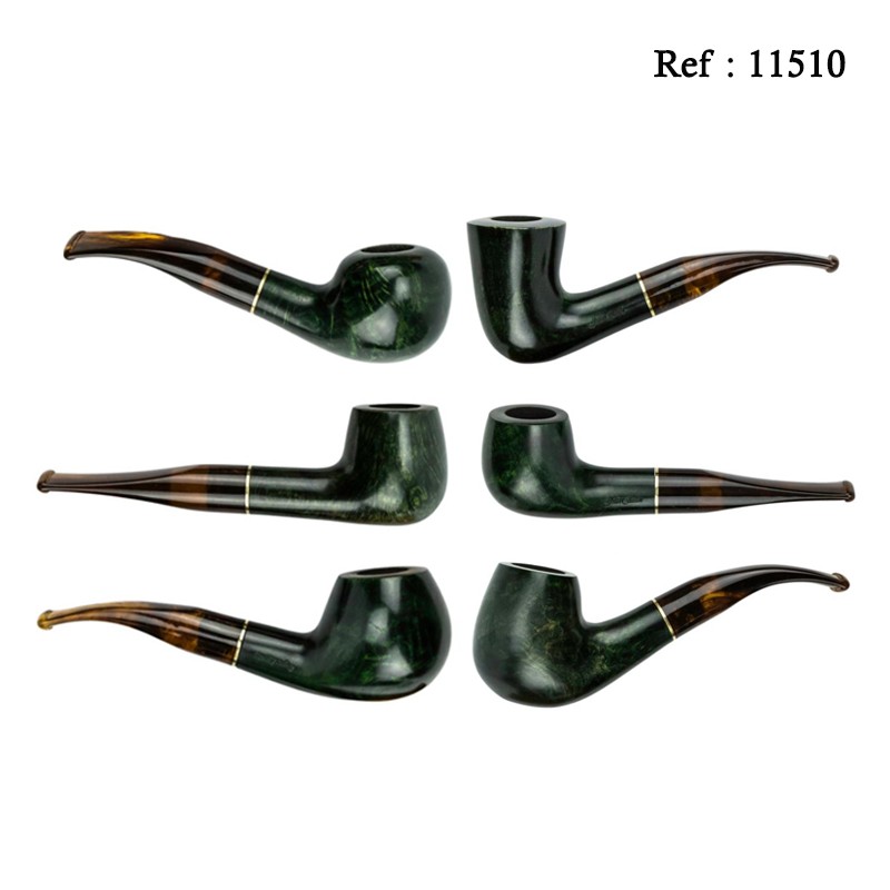 Pipe Jean Claude green  tortoise shell assorted per 6 pcs