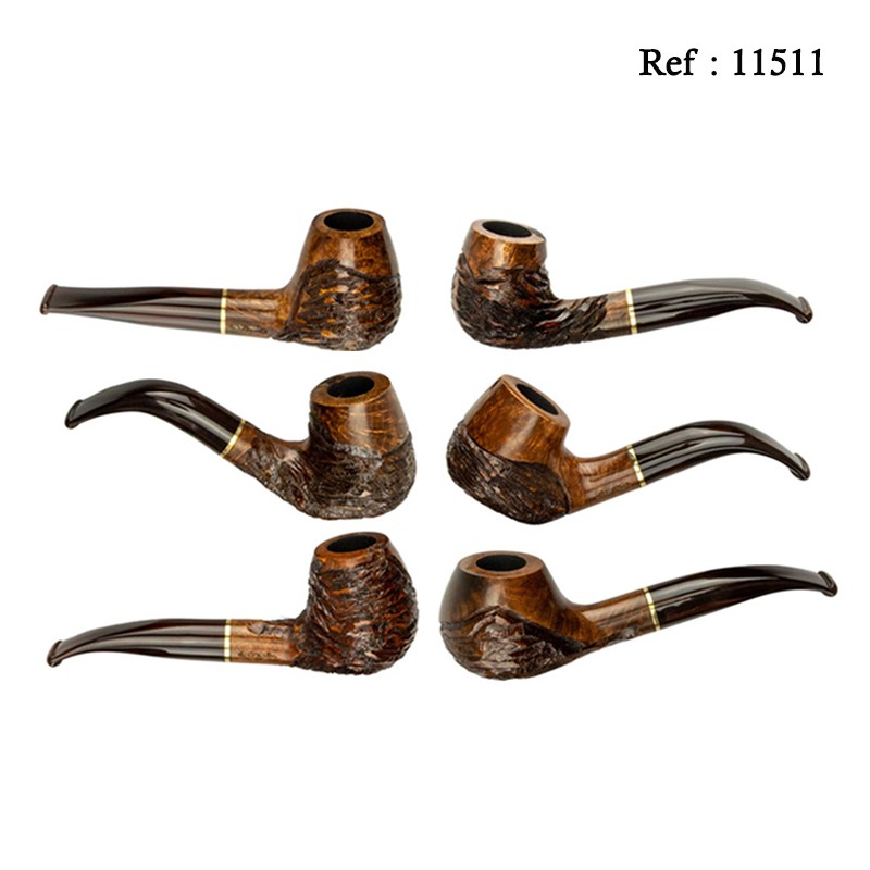 Pipe Jean Claude rusticated Wave acrylic mouthpiece assort per 6 pcs