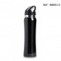 Black sports bottle 800 ML Inox with snap hook