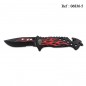 Knife Death Head Moth Alu Black/Red  8.5 cm