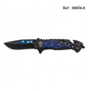 Knife Death Head Moth Alu Black/Blue 8.5 cm