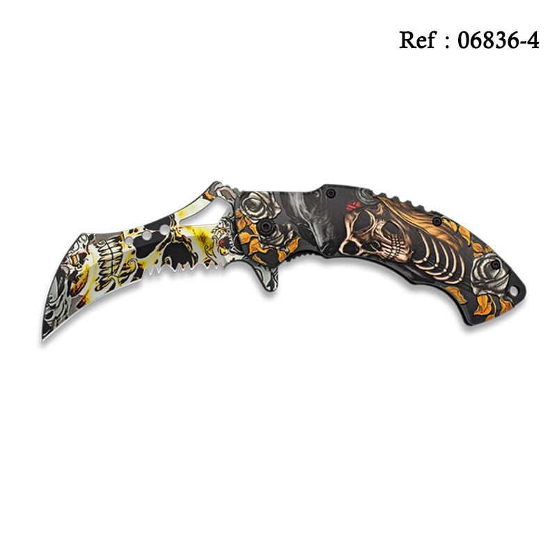 Knife 8.3 cm 3D Death head moth