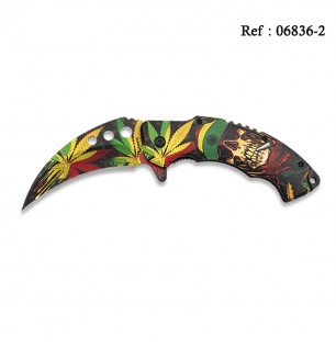 Knife 8 cm 3D Marijuana 