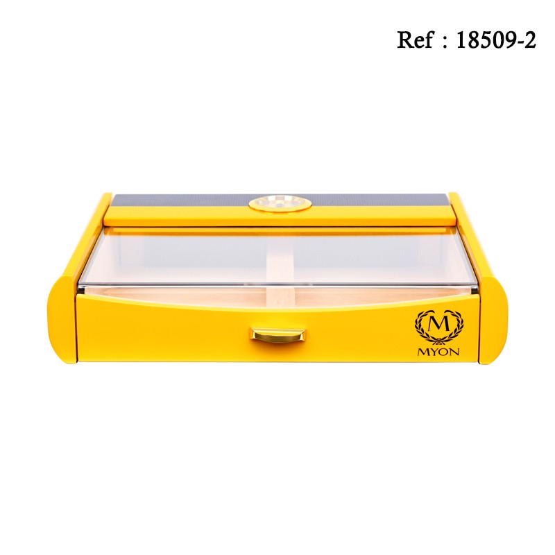 MYON Humidor Yellow Carbon model X, 315 x 238 x 65 mm