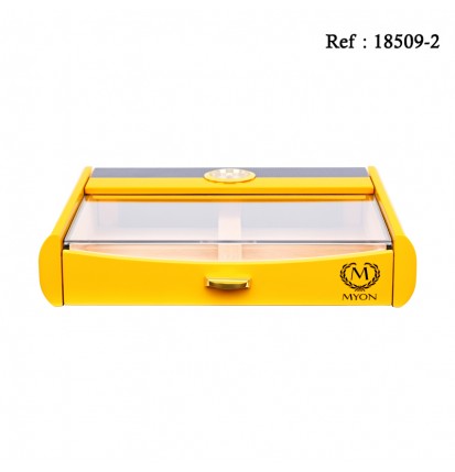 MYON Humidor Yellow Carbon model X, 315 x 238 x 65 mm