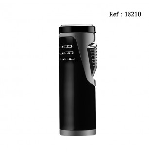 Briquet MYON Double Jet Noir, avec emporte pièce