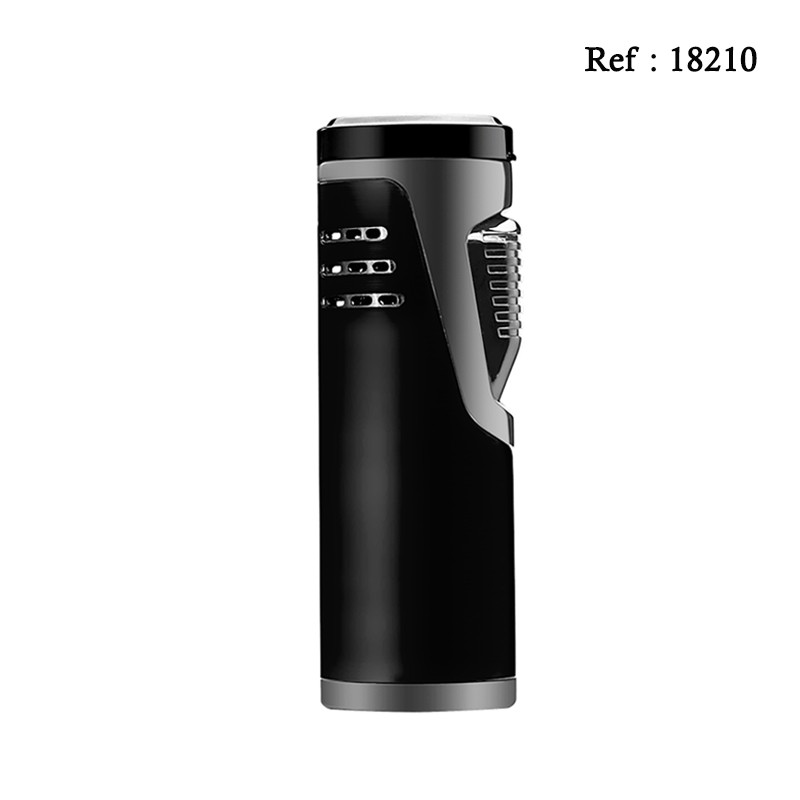 Briquet MYON Double Jet Noir, avec emporte pièce