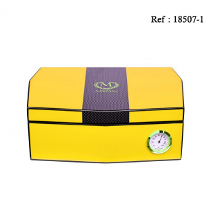 MYON Humidor Yellow Carbon for 10 cigars 245 x 160 x 85 mm