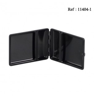 Cigarette case soft leather Black carbon, for 18 cigarettes