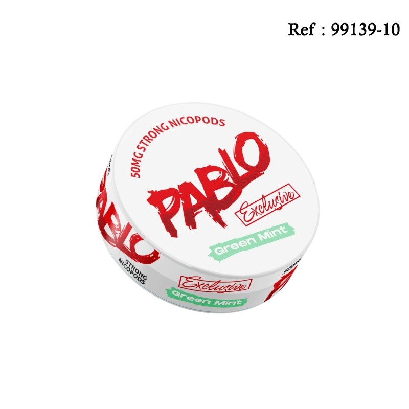 Boite PABLO Exclusive Green Mint 50mg de 20 sachets de 12 gr