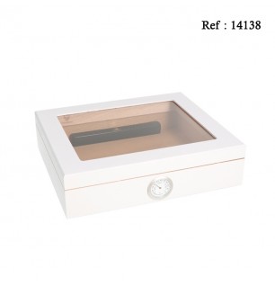 Humidor Mesalla White Matte with window 260 x 223 x 61 mm