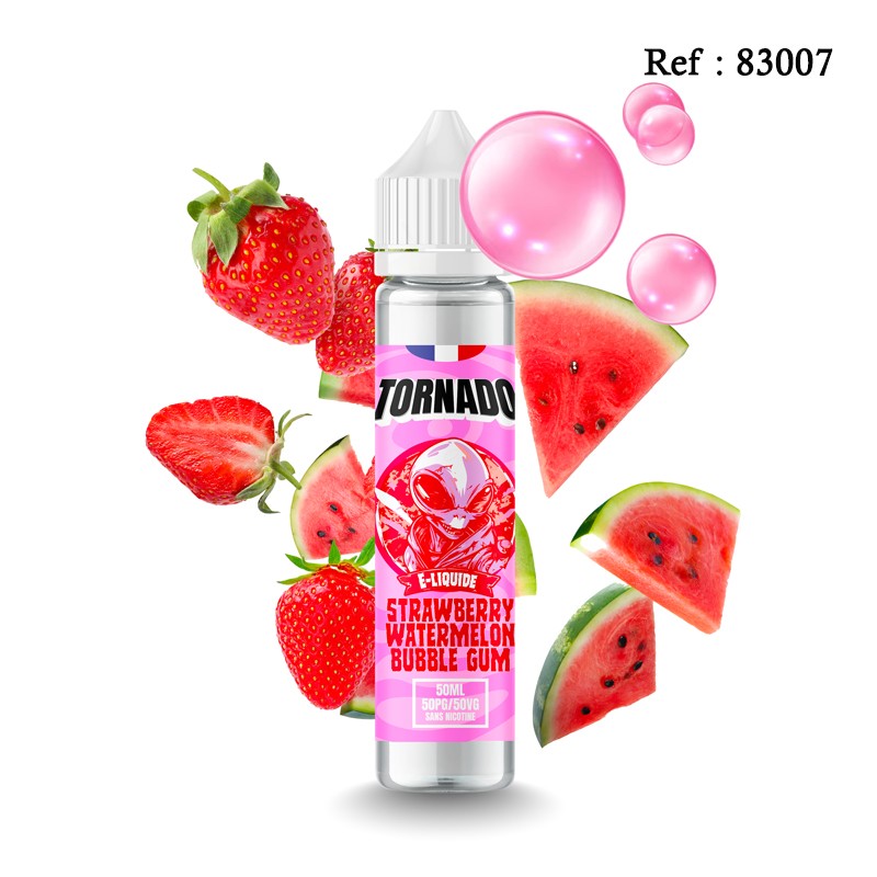 E-liquide TORNADO Strawberry Watermelon Bubble gum 50mL