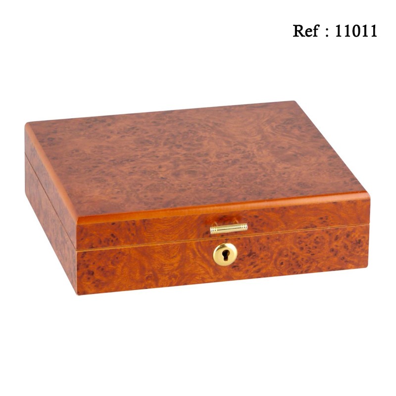 Cigar humidor burl wood 10 cigars