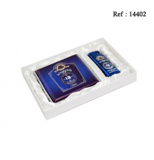 Coffret Etui 20 cigarettes Bleu "Whisky"+ Briquet Jet avec coque Noir