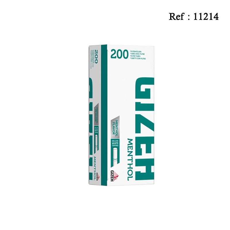 GIZEH Menthol cigarette tubes, box of 200 pcs