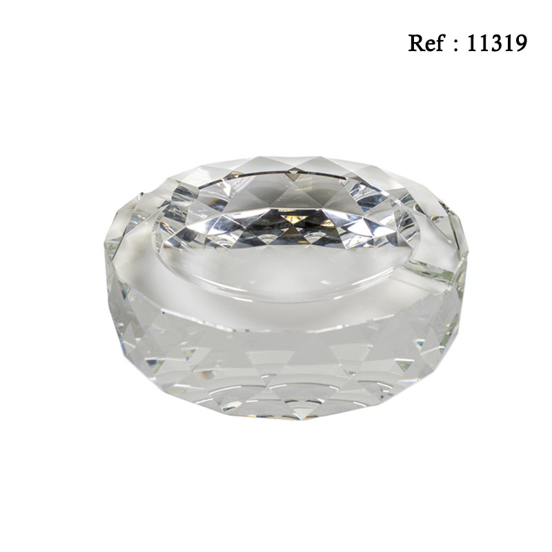 Cendrier à cigares en verre cristal rond, Ø 18 cm, hauteur 5 cm