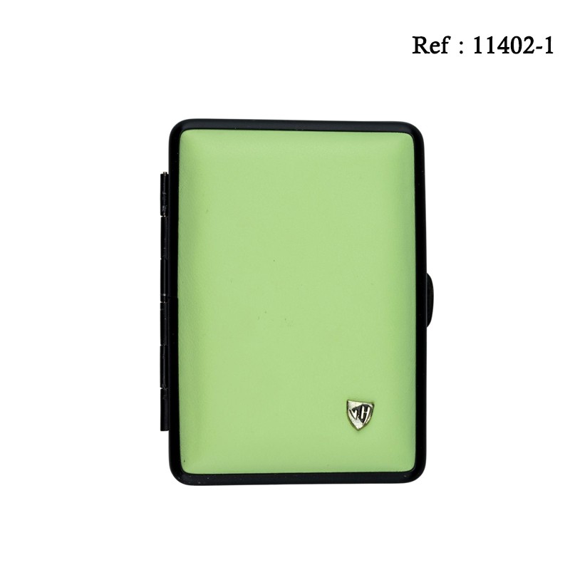 Cigarette Case Leather Lime Green, frame Black for 14 cigarettes