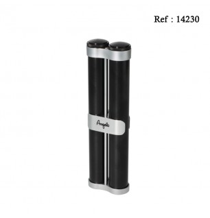 Cigar CaseAlu for 2 cigars Black/Silver 195 x 57 x 28 mm