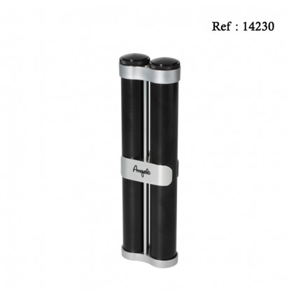 Tube Alu 2 Cigares Noir/Argent 195 x 57 x 28 mm