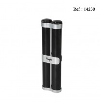 Tube Alu 2 Cigares Noir/Argent 195 x 57 x 28 mm