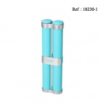 Tube Alu 2 Cigares Bleu Turquoise/Argent 195 x 57 x 28 mm