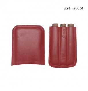 Cigar Case for 3 pcs Dark Red