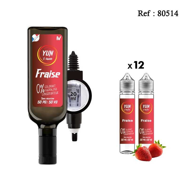 Pack E-liquide YUN Fraise 500mL