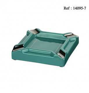 Cigar Ashtray Ceramic Green Petrol 200 x 200 x 40 mm