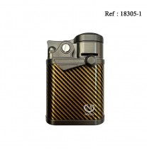 Briquet MYON Lasalle Quadruple Jet Jaune, avec repose cigare