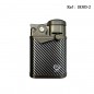 Briquet MYON Lasalle Quadruple Jet Noir, avec repose cigare