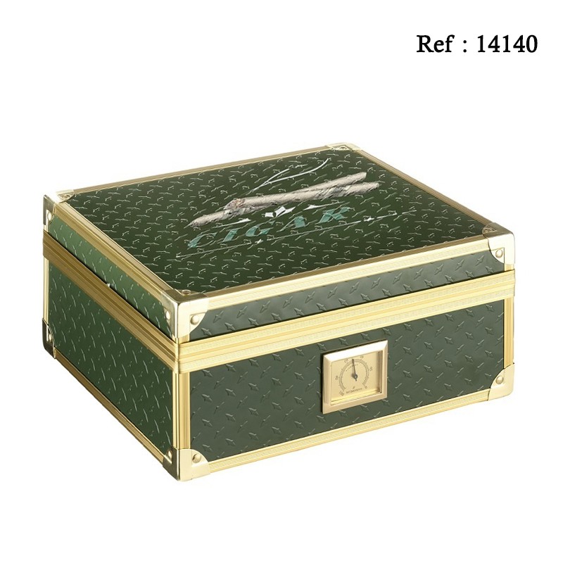 Humidor Alu Green 260 x 222 x 115 mm