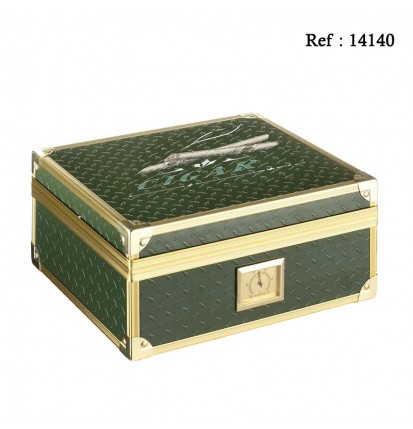 Humidor Alu Green 260 x 222 x 115 mm