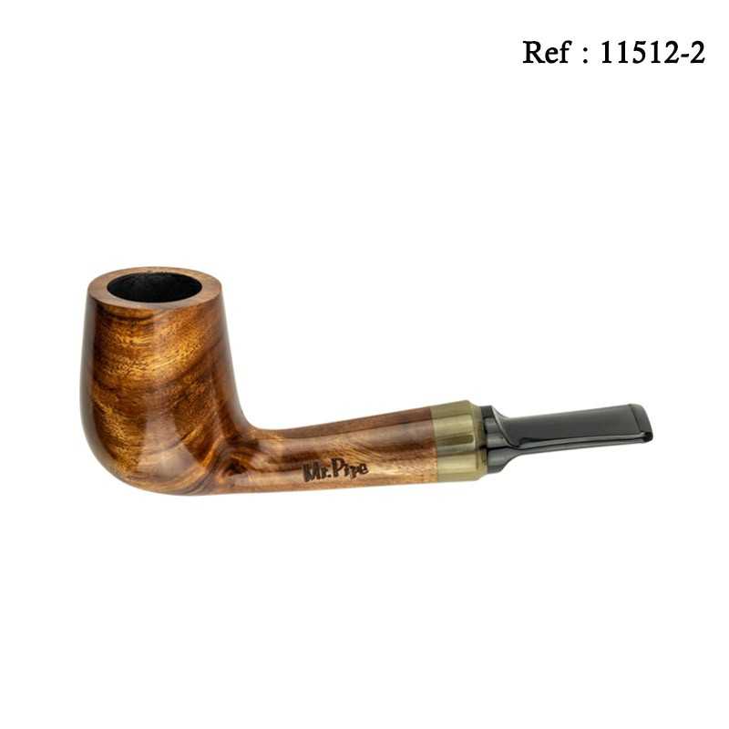 Pipe Mr Pipe redwood brown pol 9 mm in gift box with pouch and stand